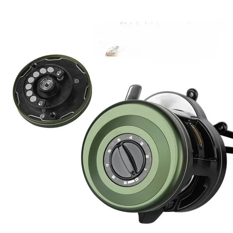 Large object wheel far projection magnetic brake far projection anti-fried line metal fishing wheel deep line cup