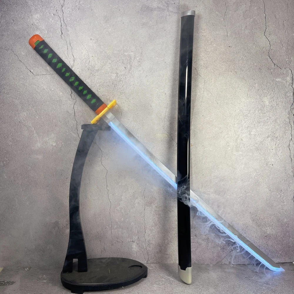 40inch Luminous Vapour Katana Anime Cosplay Prop Demon Slayer Frog Sword Real Size Japanese Katana Samurai LED Lightsabre Gift