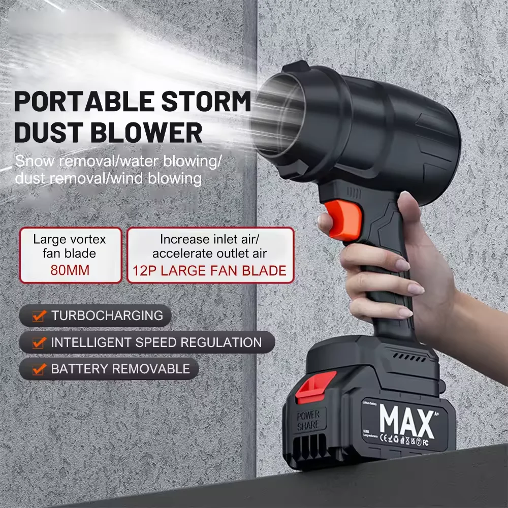 

Lithium Violent Fan Air Dryer Electric Turbo Blowers Jet Fan 350W Violent Car Dryer Handheld Dust Blowing Tool Dust Blower