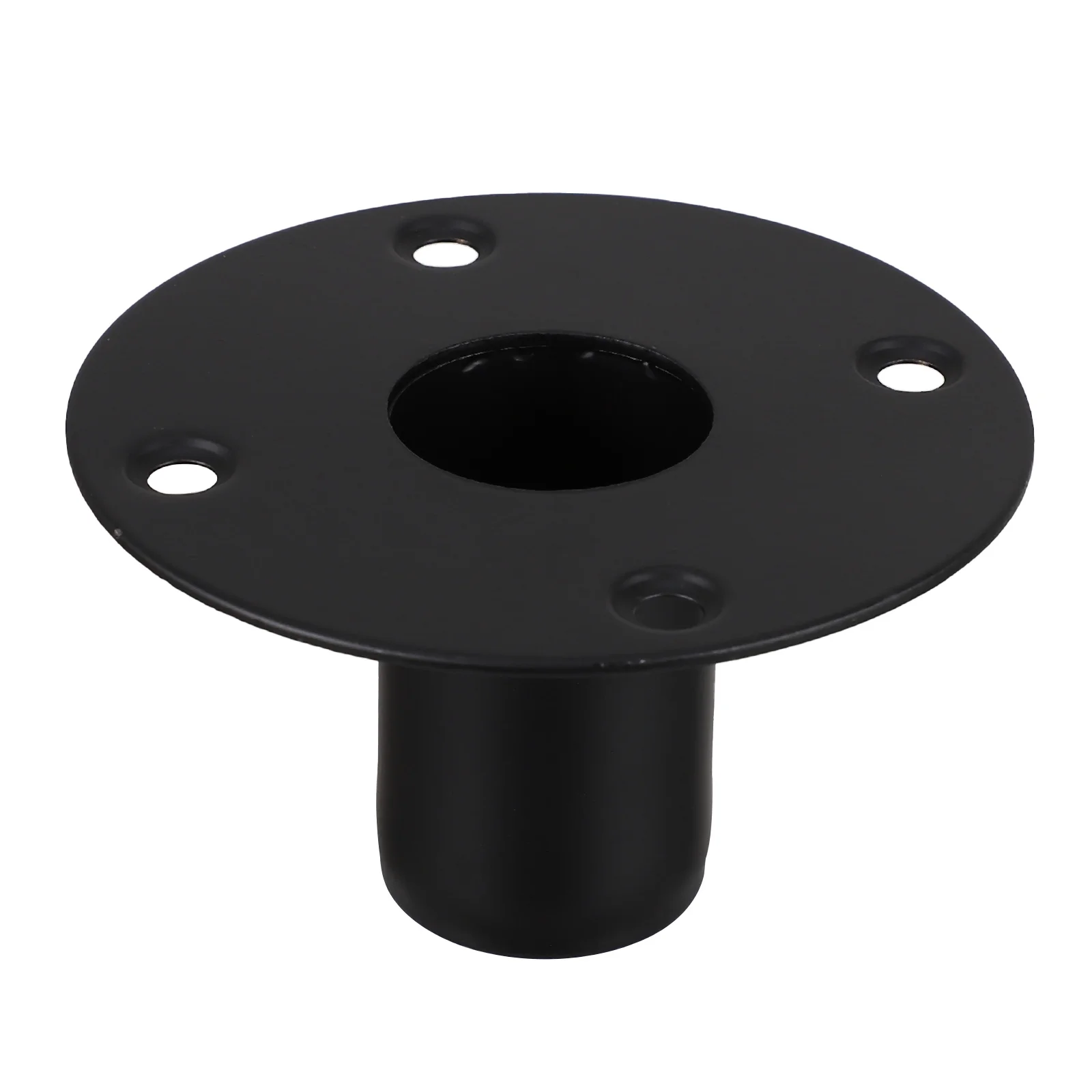 

1 pc Speaker Iron Bottom Mount Stand Base Durable Black Spray Strong Load Capacity Flat Bottom Screw Holes Professional Speaker