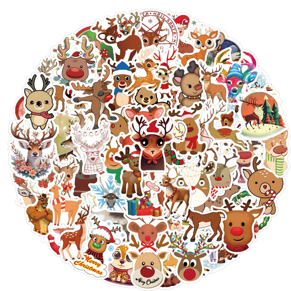 10/30/60PCS Kawaii Christmas Dwarf Graffiti Sticker Vintage Notebook Suitcase Motorcycle Notebook Decal Graffiti Fun Sticker