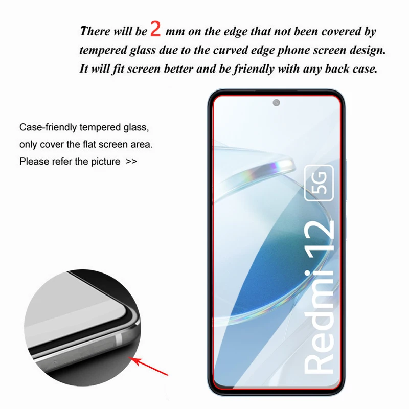 For Xiaomi Redmi 12 Glass For Redmi 11A 10C 12C 12 5G Tempered Glass Transparent HD Screen Protector For Redmi 12 Lens Flim