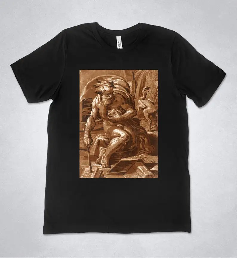 

Diogenes by Ugo da Carpi, after Parmigianino, Diogenes t-shirt, Greek philosopher shirt, woodcut print, vintage art, art gift, a