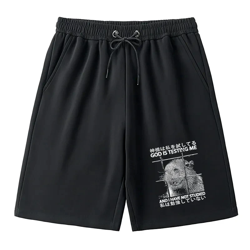 

God Is Testing Me Classic Short Men's and Women's Cotton Summer Clothing Casual Breathable Fashion Shorts Streetwear Unisex