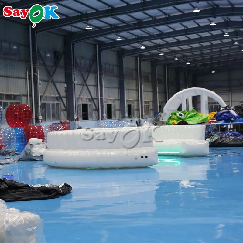 Factory hot selling semi-circle inflatable airtight sofa furniture for party, inflatable round sofa with table