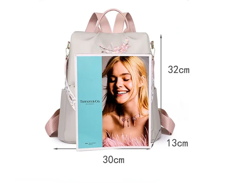 New Oxford Cloth Ladies Backpack Ethnic Style Embroidery Fashion Backpack Travel Leisure Waterproof Large Capacity Commuting Bag