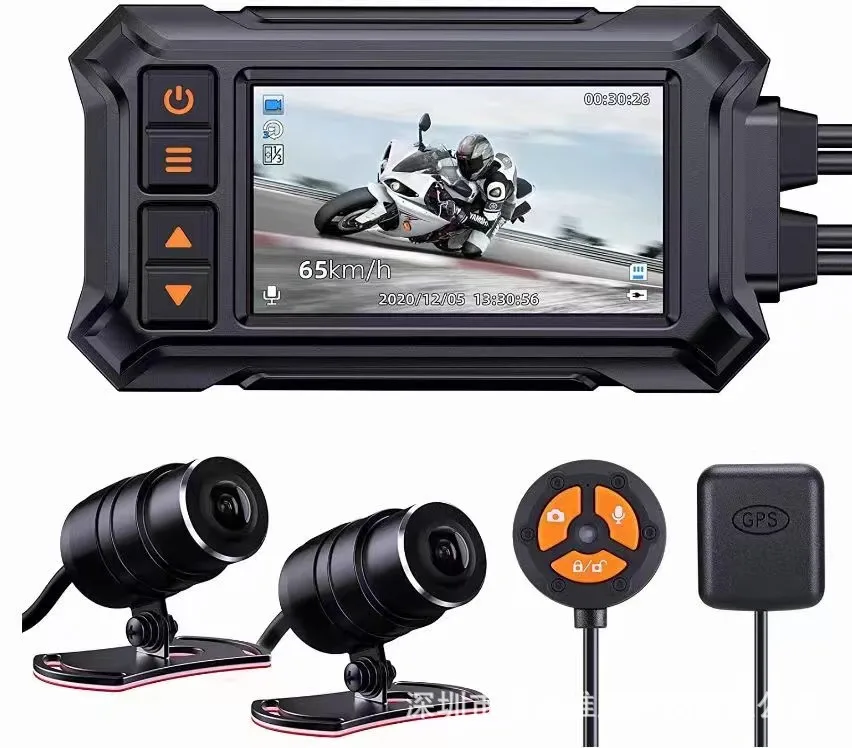 

Motorcycle locomotive driving recorder 3 inch WIFI high definition 1080P whole machine waterproof dual lens GPS recorder