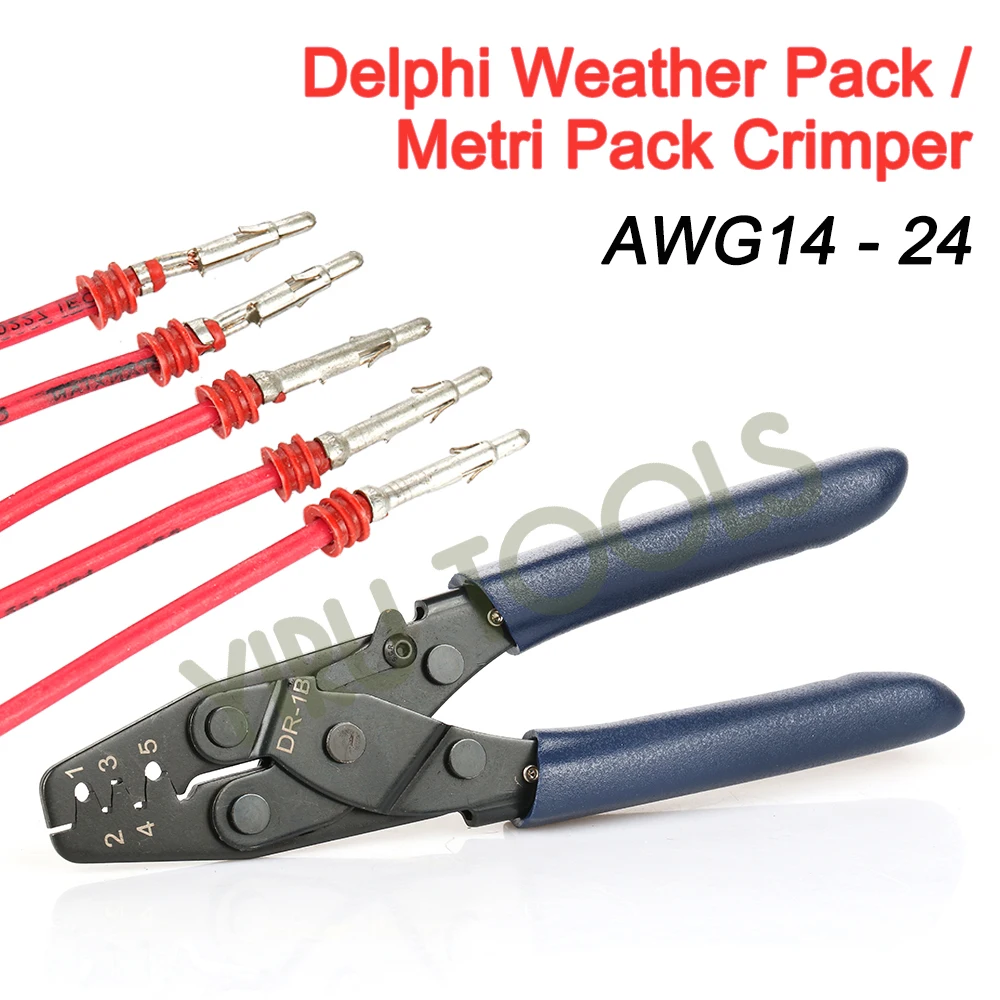 YIRU TOOL Delphi Weather Pack Crimper AWG14 to AWG24 Wire Crimper for Sealed Weatherproof Automotive Electrical Connectors