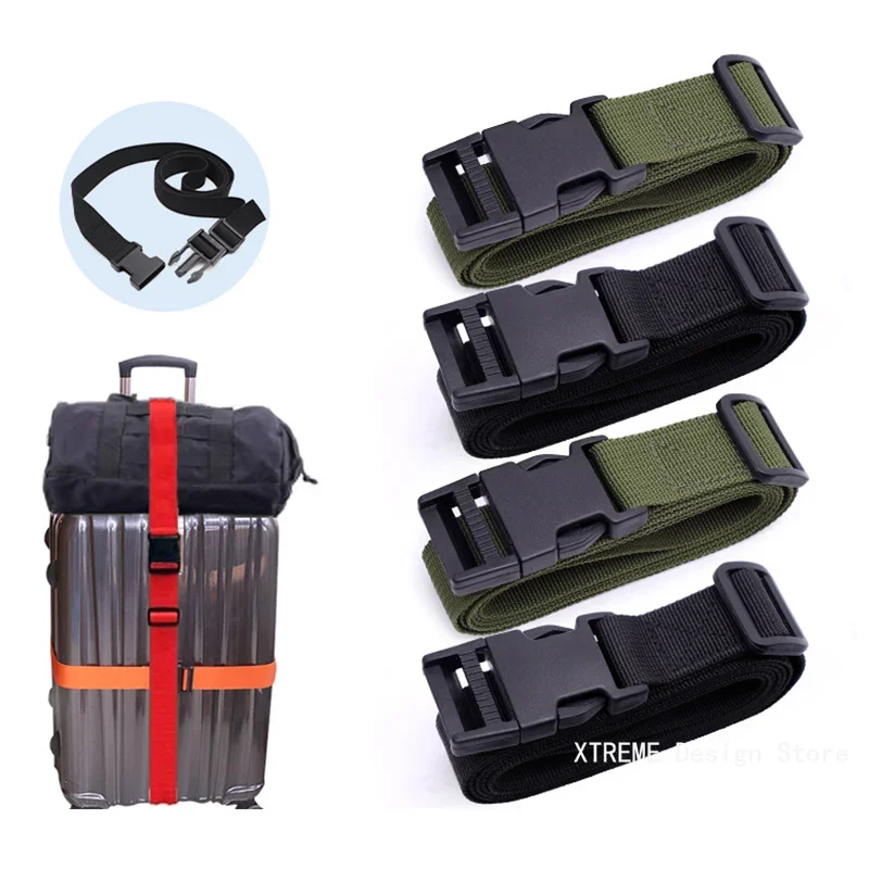 

AdjustableTravel Luggage Strap Lock Packing Belt Baggage LuggageStrap Bundling Buckle Belt Travel Outdoor Portable StorageStrap