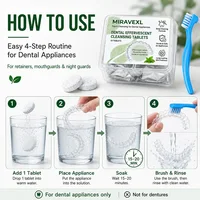 Denture Effervescent Cleaning Tablets & Brush Set, Removes Stains & Odor on Retainers Dentures Aligners, Fresh Mint, 10 Tablets 5