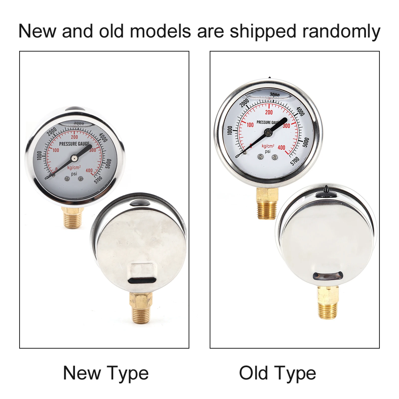 Fuel Pressure Gauge 0‑5700PSI Liquid Filled Pressure Gauge Hydraulic Liquid Filled Fuel Pressure Gauge 0‑5700 PSI US Thread