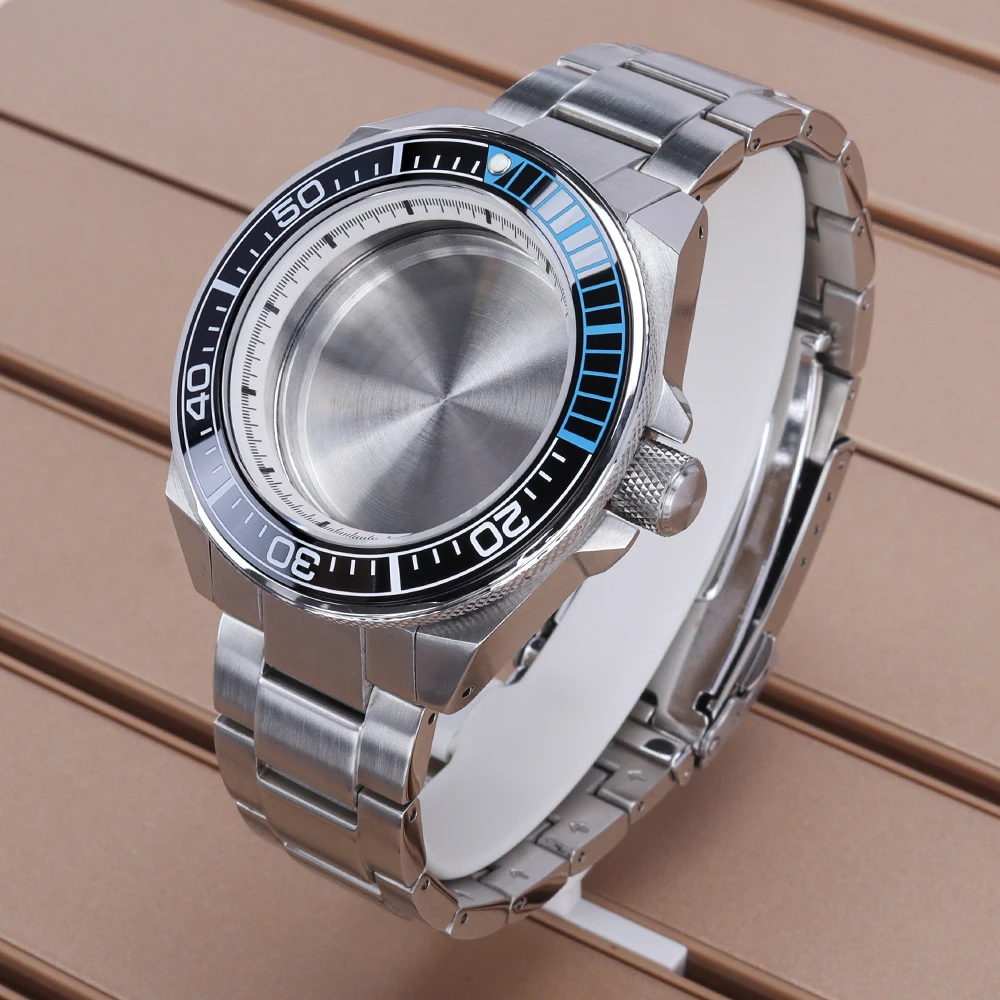 43.8mm for Modified Samurai Diving Watch Case Bracelet Sapphire For 28.5mm Dial NH35 NH36 NH38 NH34 4R36 Movement Repair Parts