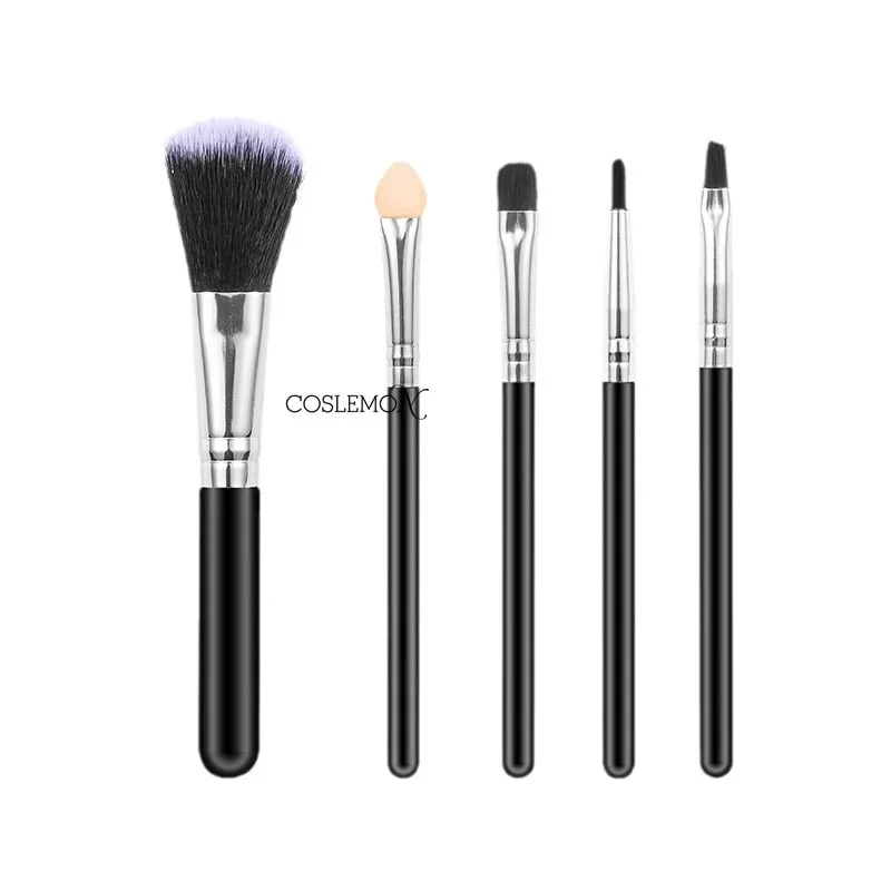 5pcs/set Makeup Brushes Set Portable Foundation Concealer Eye Shadow Blush Powder Lips Brush Women Cosmetic Tools Kit