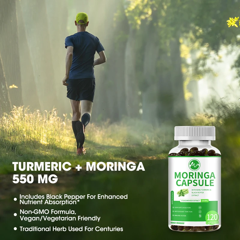 GPGP Greenpeople Natural Moringa Capsule Vitamin &Amino acid Supplement Anti-aging Cardiac care Cell Repair Plant extract food