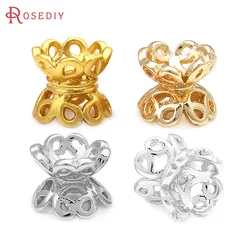 18K Gold Color Brass Double Side Flower Beads Caps Diy Accessories Jewellery Making Materials Rosediy official-website