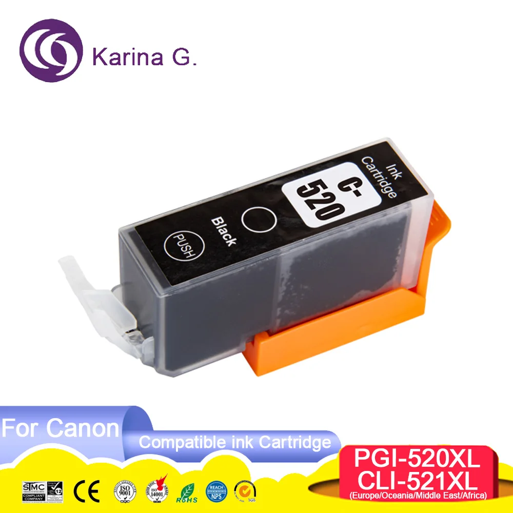 Compatible PGI-520 PGI520 CLI-521 CLI521 Color Printer Ink Cartridge for Canon PIXMA MP980/MP990 Printer