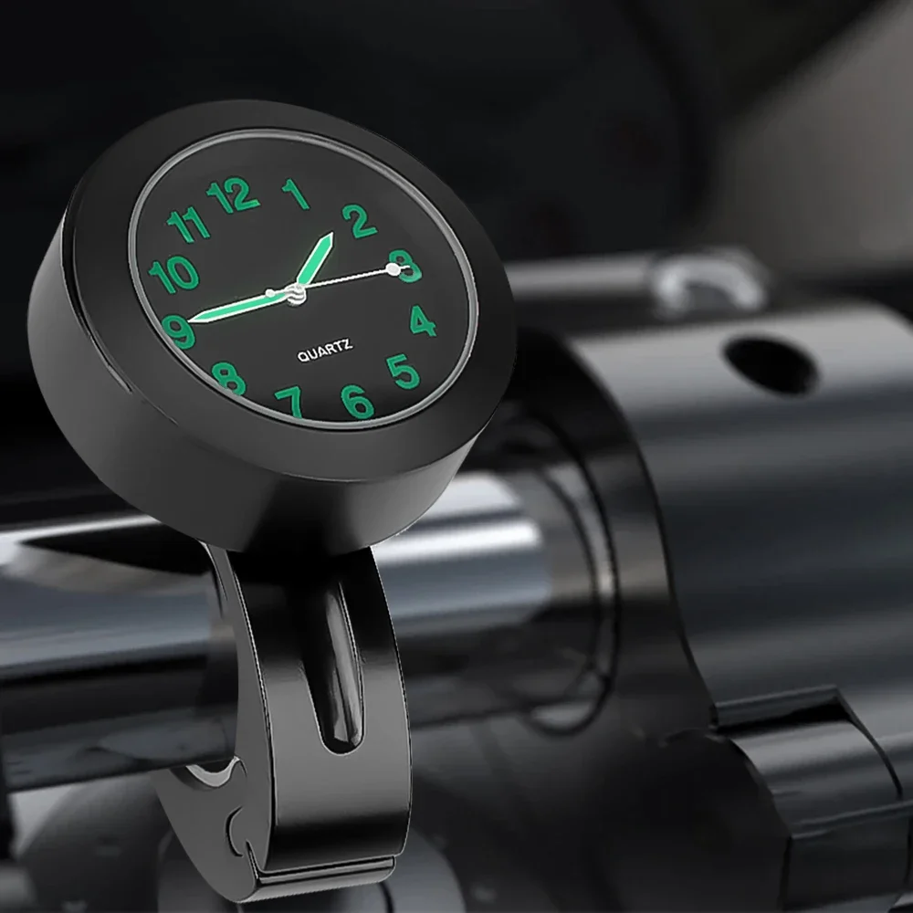 Motorcycle Handlebar Clock Durable Stainless Steel Refit Night Vision Waterproof Shockproof Buckle Watch For Motobike Bicycle
