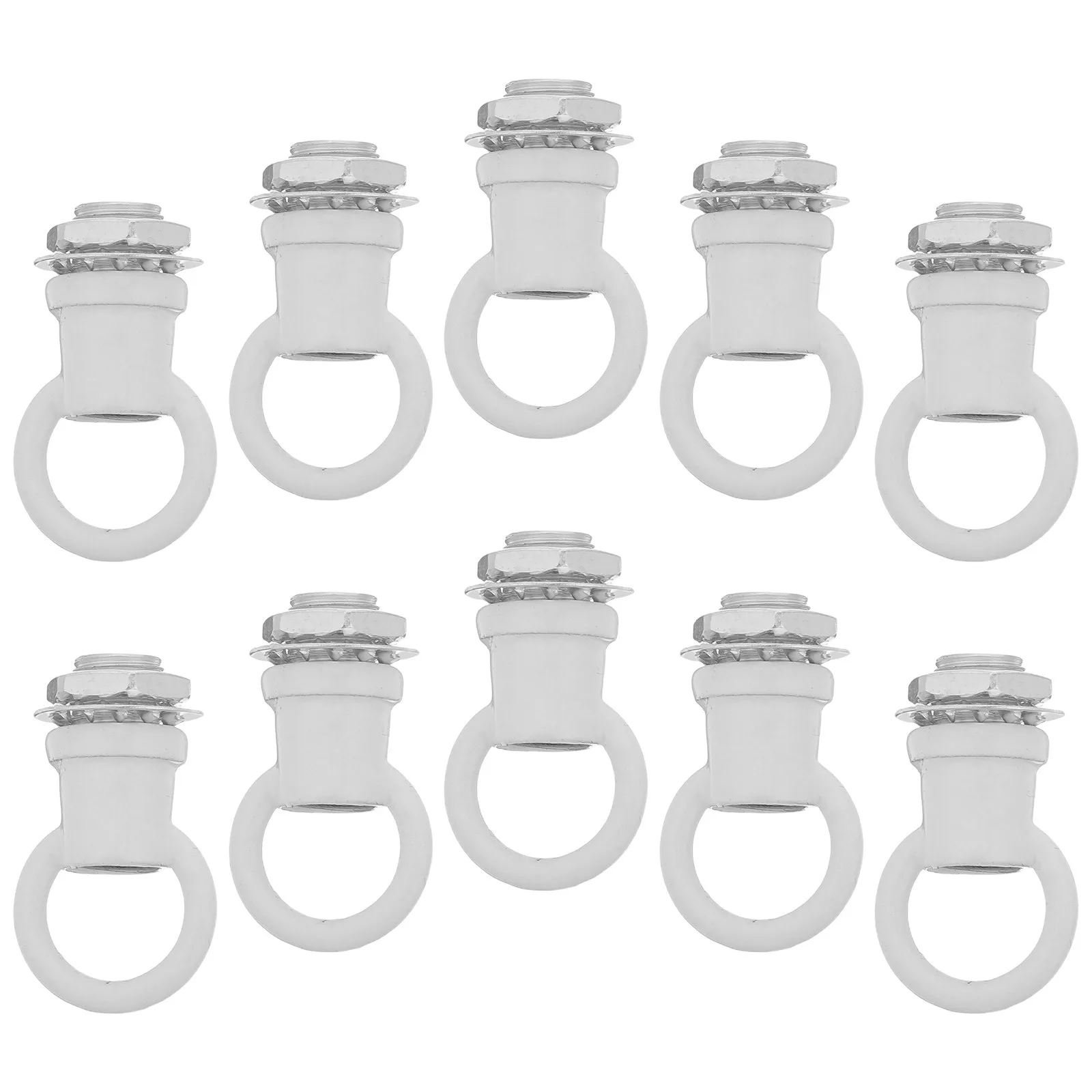 10Pcs Heavy Duty Lamp Loop Holder M10 Chandelier Chain Hook Ring Smooth Finish Secure Connection for DIY Lighting Industrial