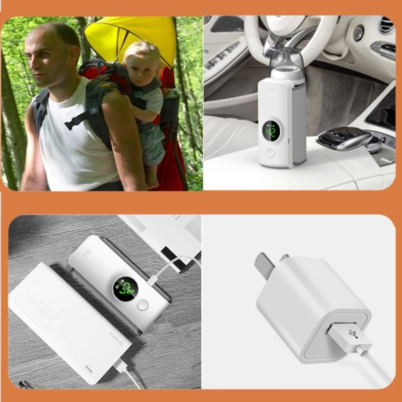 

Travel Friendly Baby Bottle Warmer Portable Infant Milk Heater Small Cordless Baby Milk Warmer for Travel Feeding