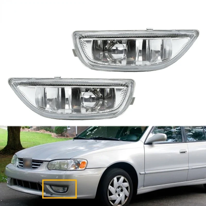 Pair Left&Right Fog Lamp Assembly For Toyota Corolla 2001 2002 Front Bumper Anti Fog Light 8122002030 8121002040