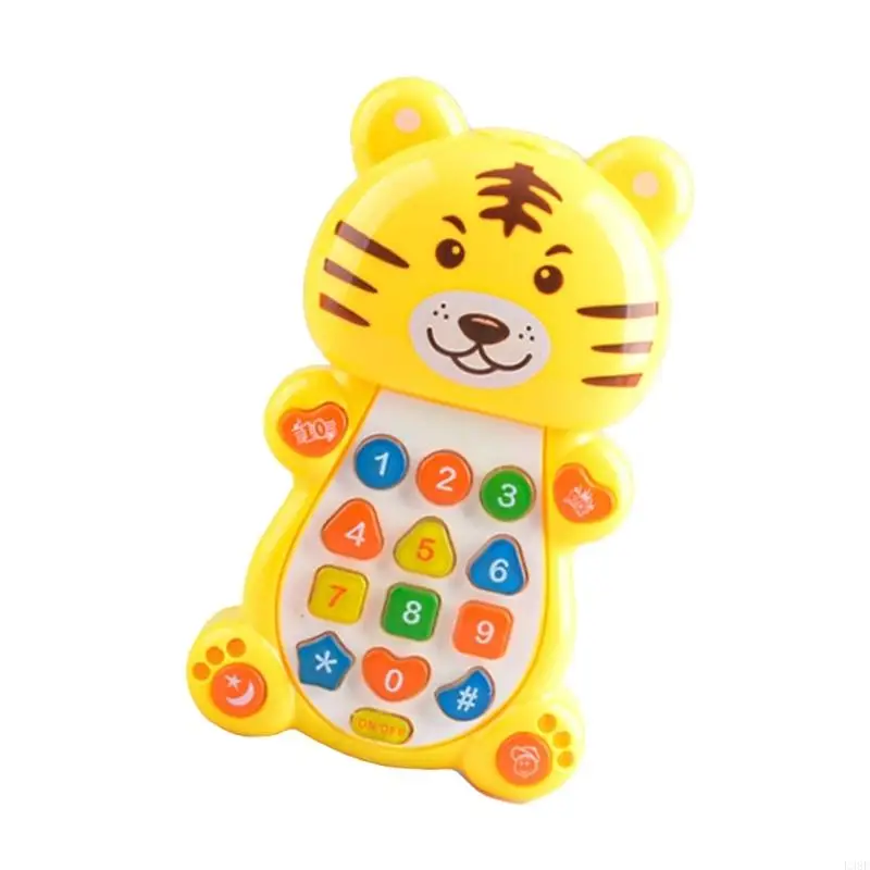 L38E Multifuncional niño aprendiendo juguete sensorial teléfono con interesantes diseños animales dibujos animados para