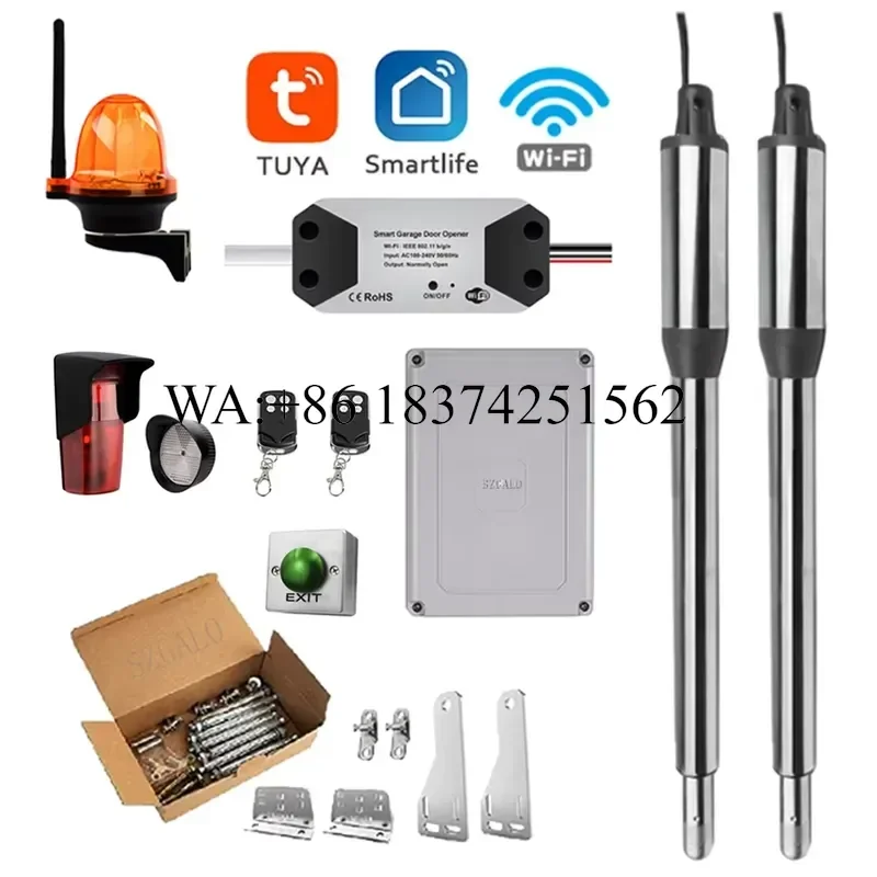 Wmwmnu WiFi Automatic Gate Opener for Home Farm Villa Swing Gate 16ft Long or 600LB Easy Open Gate Closer C01 Linear