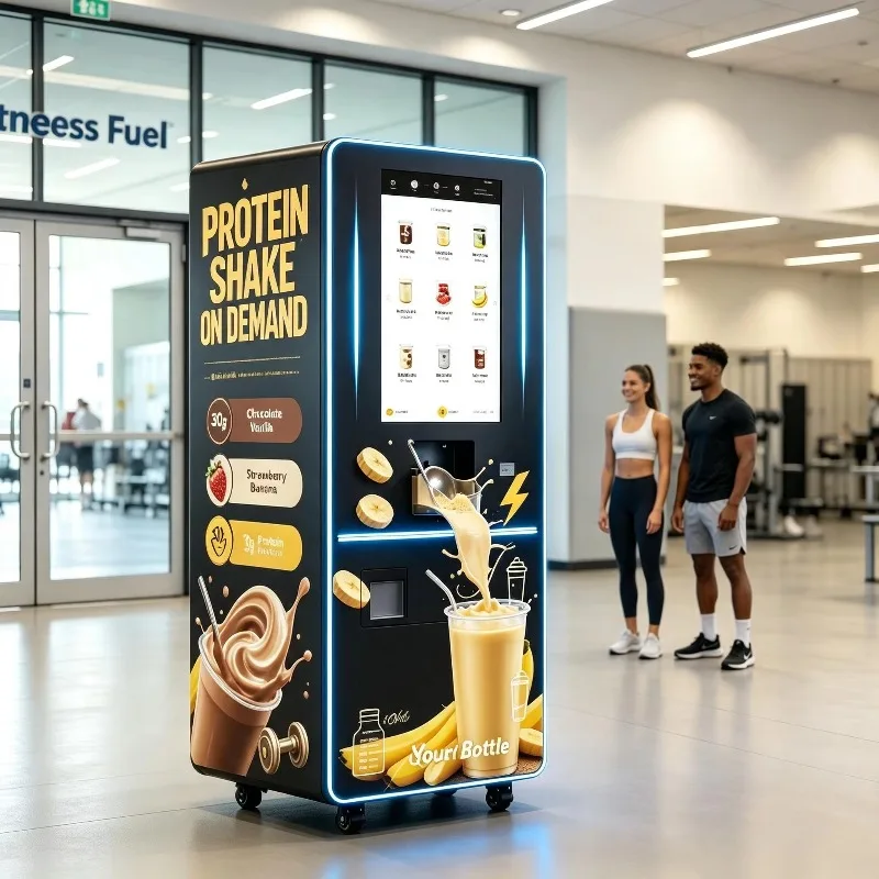 Protein Shake Vending Machine Fully Automatic Powder Mixing System Smart Screen Commercial Dispenser Self-Service Gym