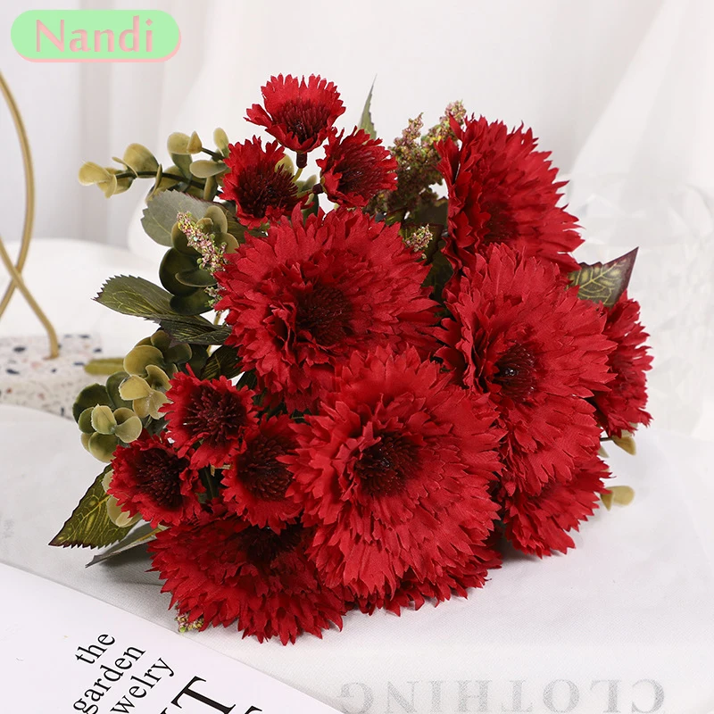 7 Heads Fake Sunflower Gerbera Artificial Gerbera Wedding Decoration Fake Flower Simulation Plant Home Decoration Shooting Props