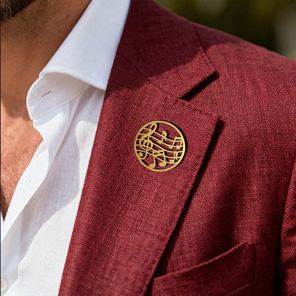 

Lively music note brooch, fun backpack badge, elegant coat and suit pin for men and women, makes a perfect gift for friends