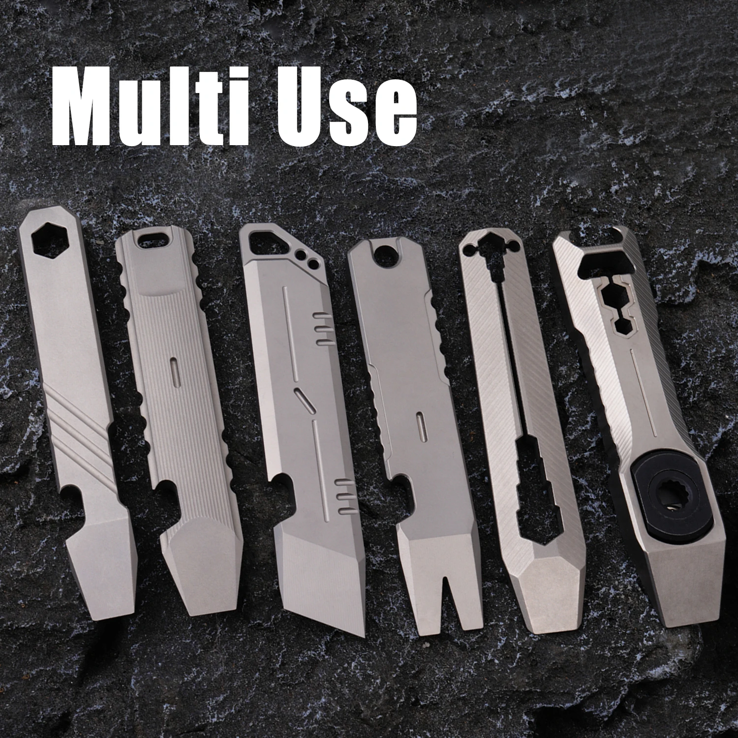 Numerous models of mid-length pry bars. Titanium alloy material.Multifunctional outdoor EDC tool