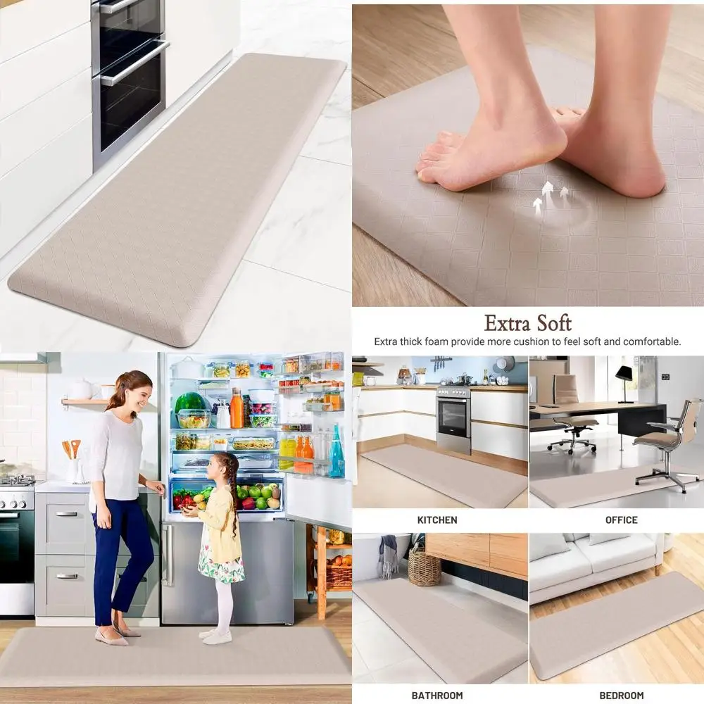 

Толстый кухонный коврик против усталости, водонепроницаемые нескользящие коврики для тяжелого использования, удобный эргономичный напольный коврик, подходит для кухни