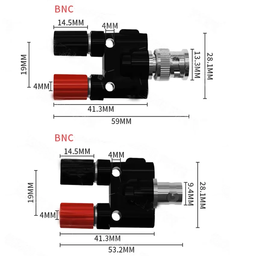 

BNC Male to 4MM Twin Dual Binding Posts Banana Plug Jack Female Coaxial Adapter Connector BNC Male Terminals black & red RoHS