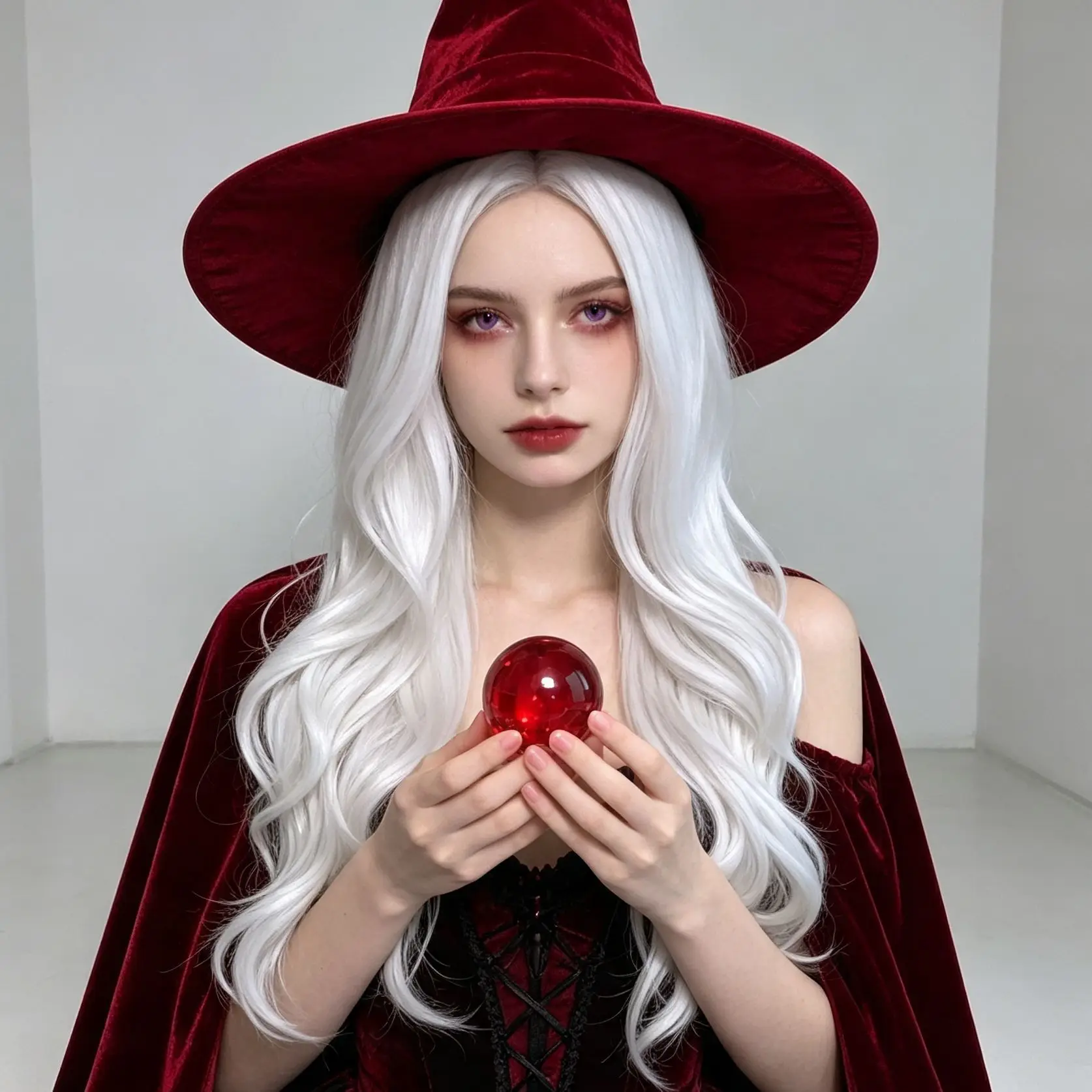 White Center-Parted Wavy Curly Hair Synthetic Wig - Halloween Party Cosplay Character Role-Playing Fairy Wig - Hot Wire Wig Set