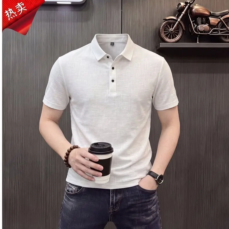 Summer Men's Fashion Casual Short-Sleeved T-Shirt Versatile Top- Polo Shirt