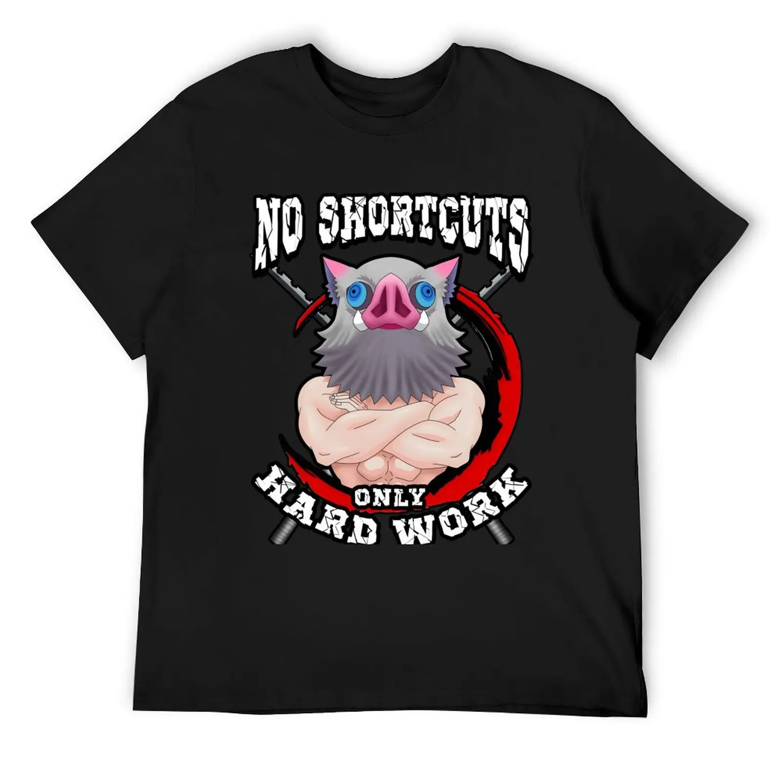 

Inosuke No Shortcuts Only Hard Work Gym Tee T-Shirt sports fans Short sleeve tee oversized custom t shirt mens champion t shirts