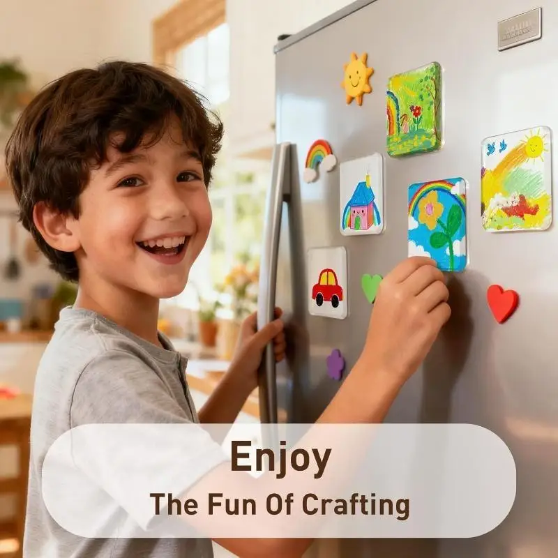 5~20Set Rectangle DIY Acrylic Magnet Kit Refrigerator Magnet for Home Decoration Custom Photos Postcard Handmade Crafts Gifts