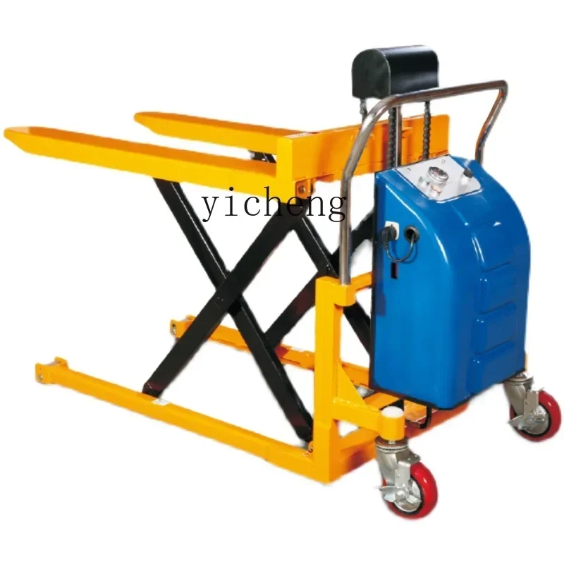 C6.17 high lift truck Scissor fork type high lift manual hydraulic forklift 1 ton lifting operation assembly trolley
