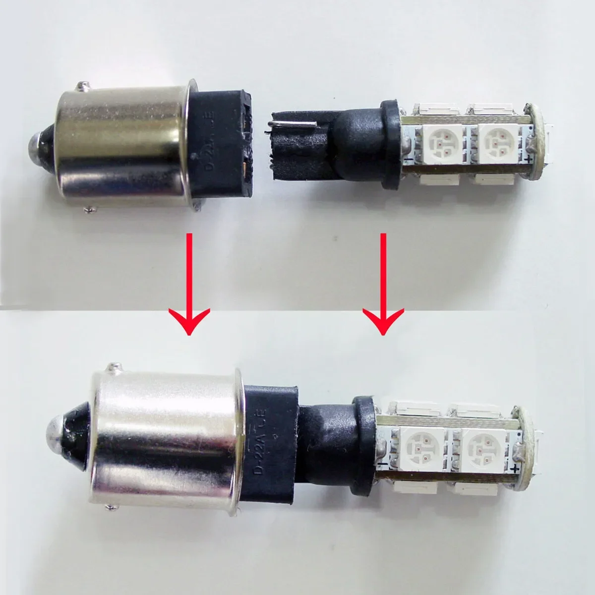 2PCS T10 W5W 168 194 to 1156 BA15S P21W 1156 PY21W 1157 LED Light Base Lamp Converter Adapter Transformer Socket BAY15D BAU15S
