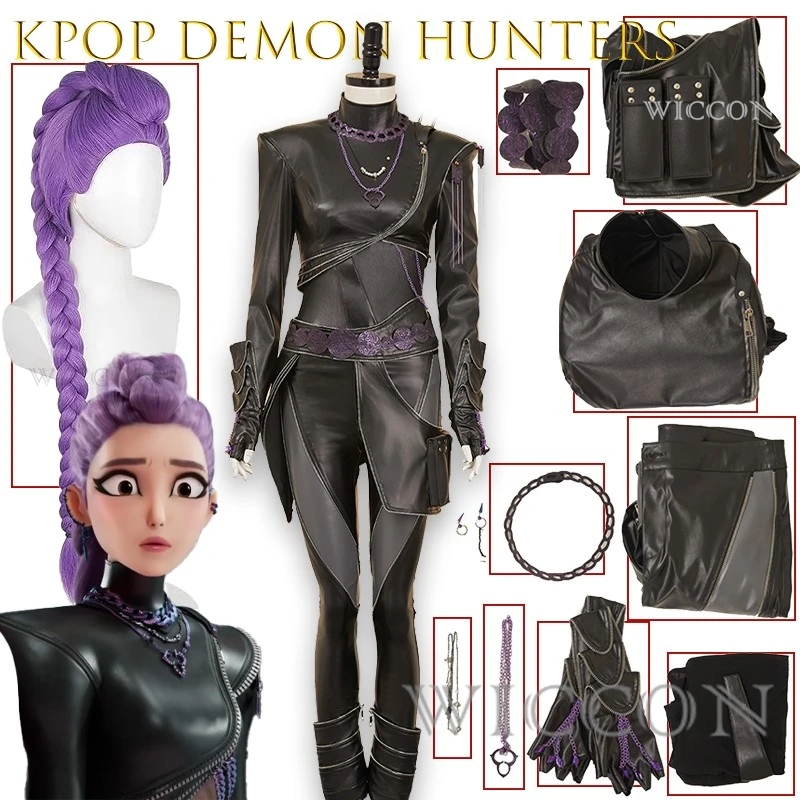 Disfraz de Cosplay Kpop Demon Hunter Rumi, uniforme de juego de rol para fiesta de Carnaval y Halloween, disfraz de Huntrix para Mujer, Guerreras
