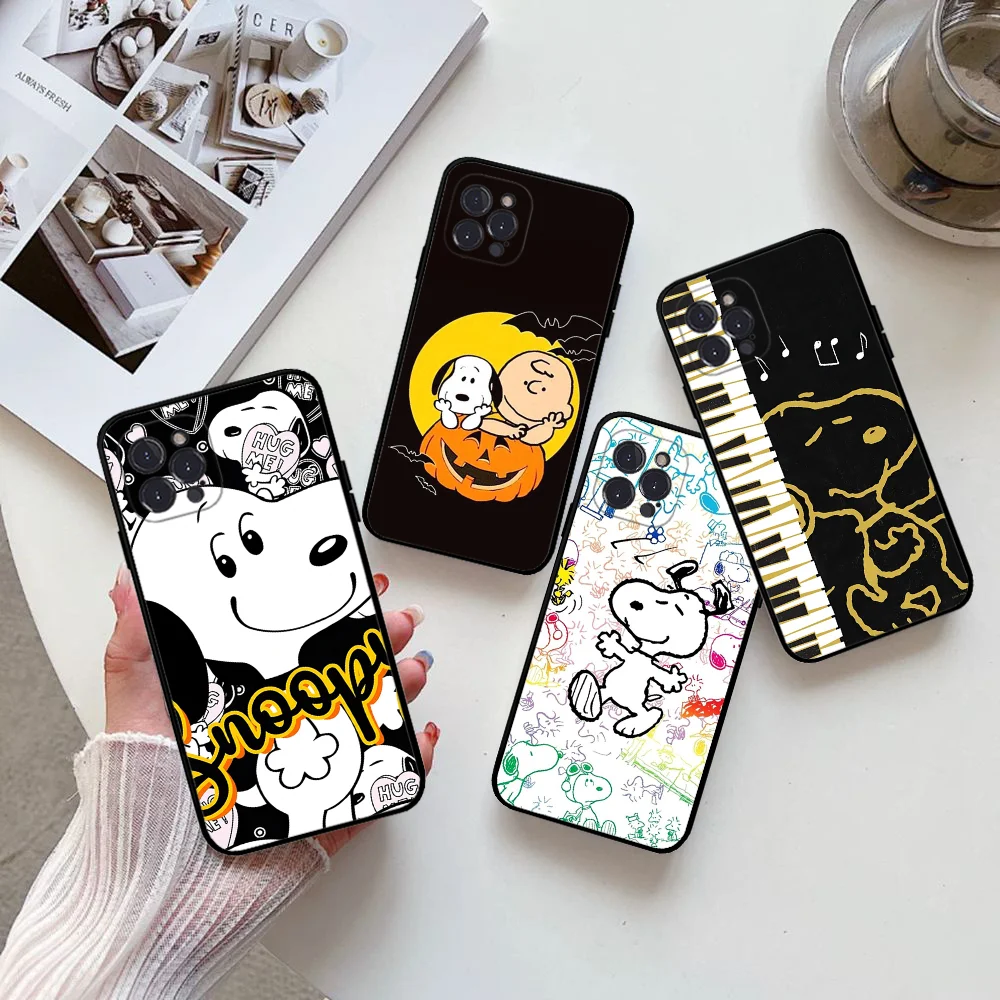 Cartoon S-SnoopyS-S Phone Case Silicone Soft For Iphone 16 15 14 13 12 11 Pro Mini XS MAX Plus X Cover