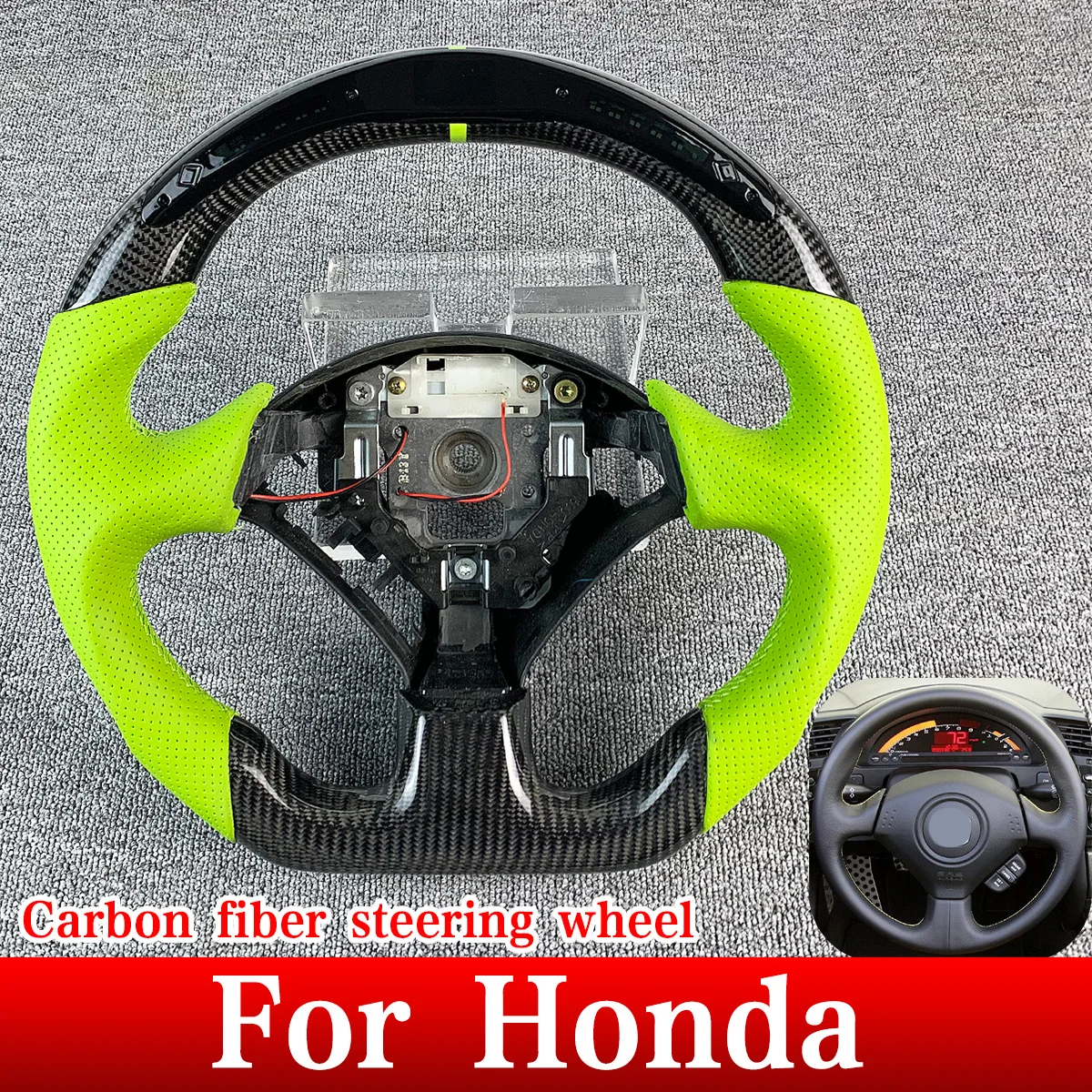 

Custom Applicable For 2005 2006 2007 2008 2009 2010 2011 2012 Honda S2000 DC5 Civic Type R Carbon Fiber Racing Steering Wheel