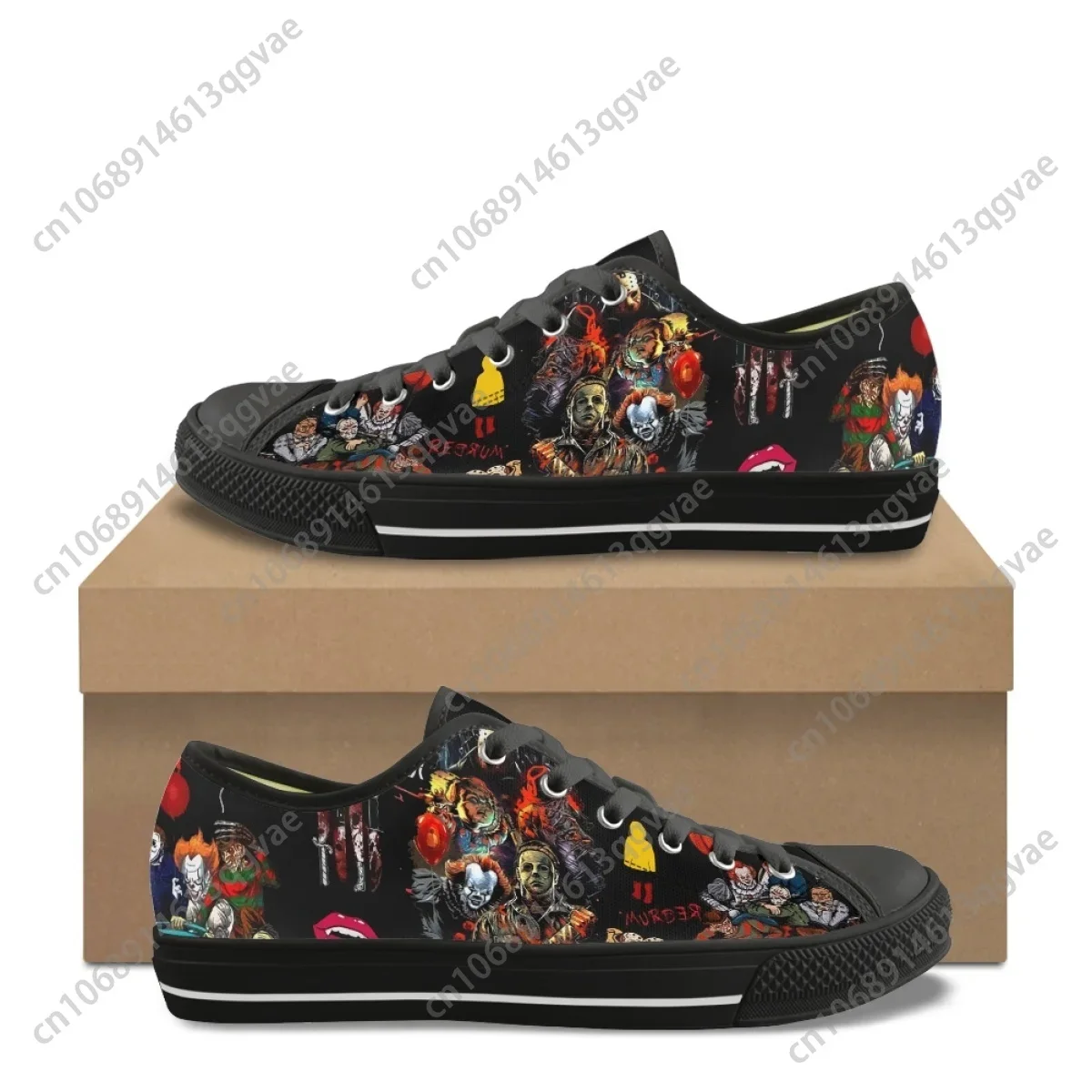 

Horror Movie Character Low Top Sneakers Mens Womens Teenager High Quality Canvas Sneaker Couple Shoes Custom Personalized Shoe