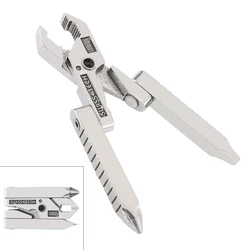 Universal Mini 420 Stainless Steel Foldable Plier Clamp with Straight Screwdriver and Cross Screwdriver Keychain Tool