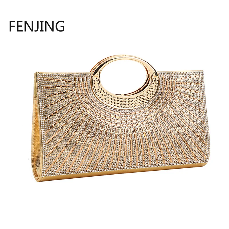 

Vintage Large Circle Handbag Diamonds Sparkling Bridal Evening Bag Party Fashion Crossbody Small Square Bag Wedding Clutch Purse