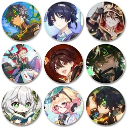 Hot Anime Geshin Impact Pins Tinplate Badge DIY Custom Cartoon Brooch Pin for Fans Collection Gifts Decorative Clothes Backpack