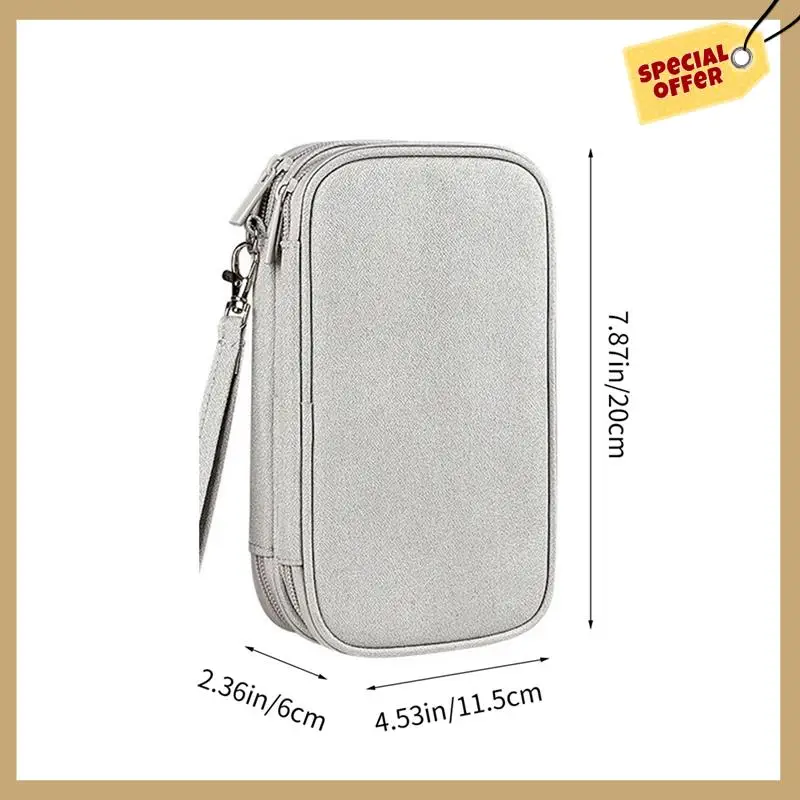 Стабильная сумка для хранения цифровых аксессуаров, USB-разъем для зарядного устройства, органайзер для путешествий, электронный органайзер, серый