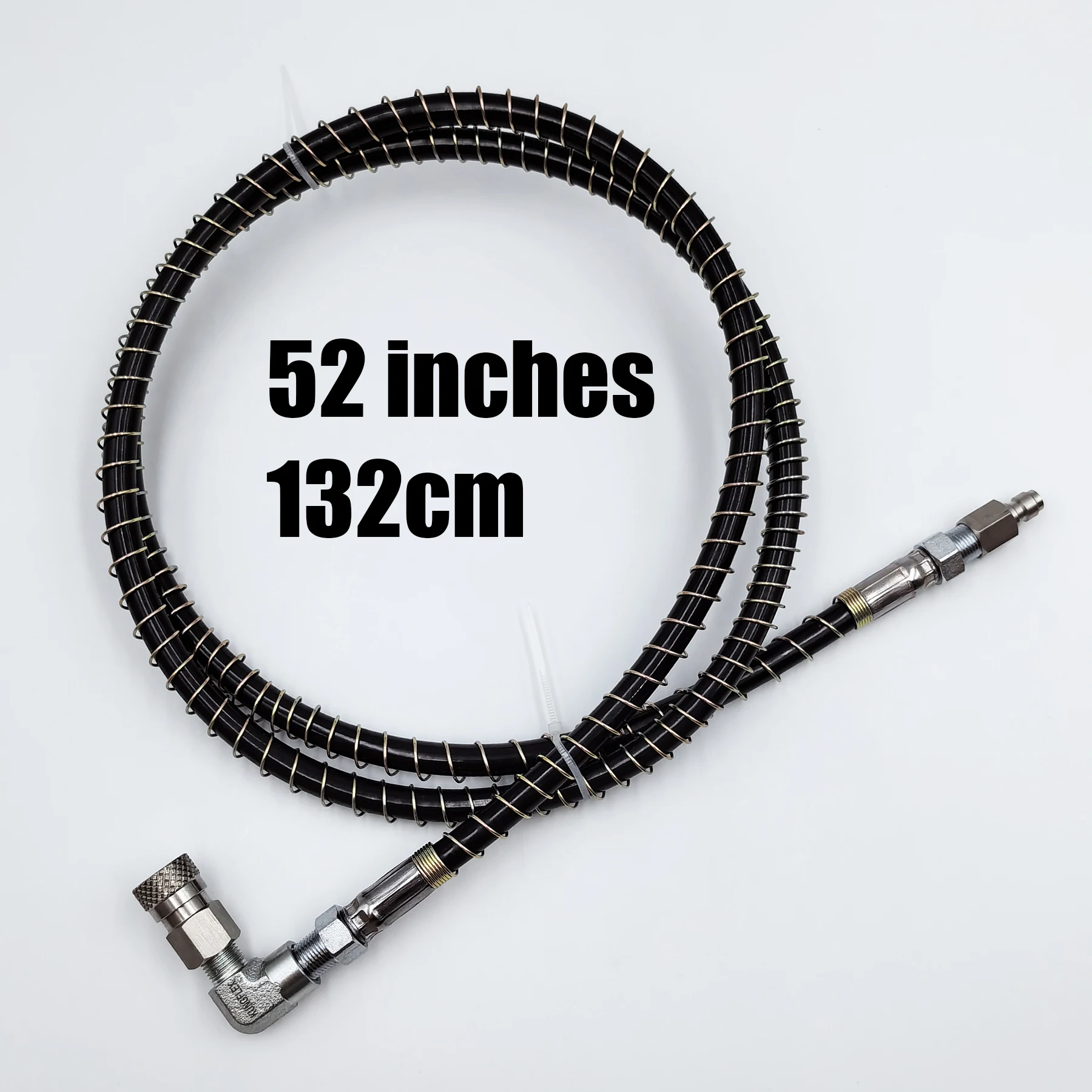 Linha longa Micro Mangueira HPA Tampa de mola de carregamento, Feminino e Masculino, 90 Graus End, 8mm Quick Disconnector, Remote Fill Whip, Novo