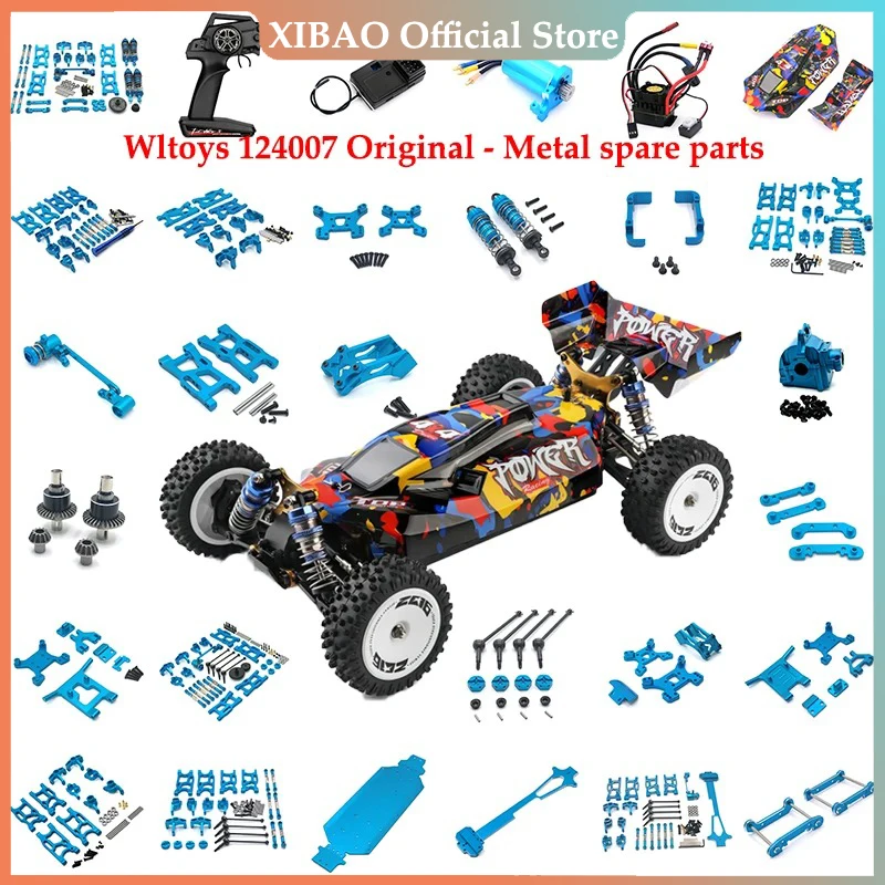 

Металлический обновленный комплект Wltoys 1/12 124007 124017 124019 для радиоуправляемого автомобиля, металлический комплект, пульт дистанционного управления, Автомобильный приемник, корпус, дифференциал