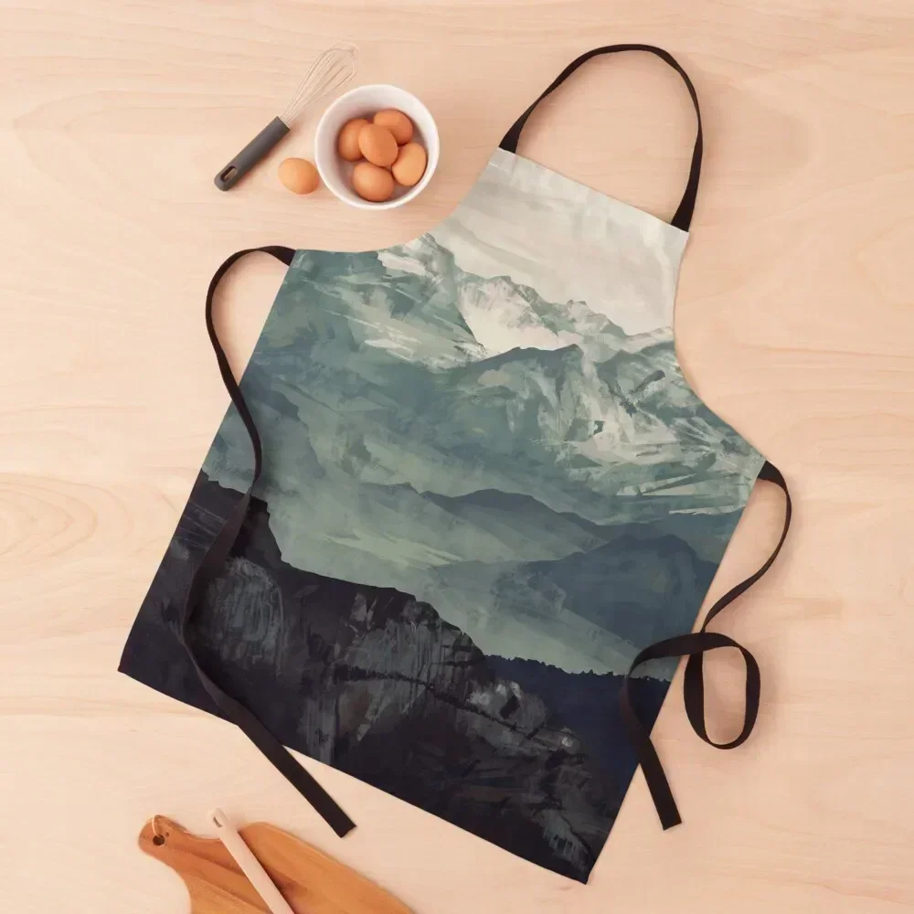 

Mountain Fog Apron for women with pocket kitchen girl Apron