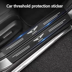 Car Door Threshold Scuff Plate For Genesis G80 GV70 GV80 GV60 Carbon Fiber Decals Car Trunk Rear Bumper Stickers Car Accessories